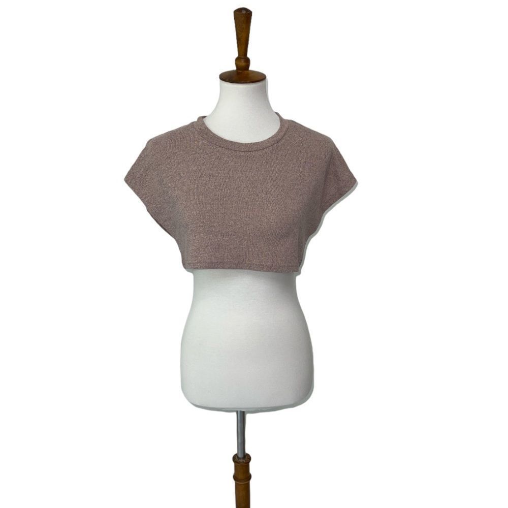 NWOT FashionNova pink gray Heather red crop top t-shirt casual small